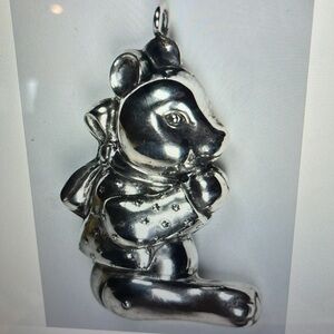 Vintage Sterling Teddy Bear RM Trush 1973 Pendant